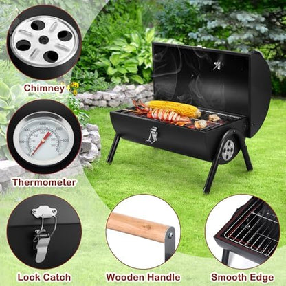 Leonyo Portable Charcoal Grills Outdoor, Small BBQ Grill Charcoal Tabletop