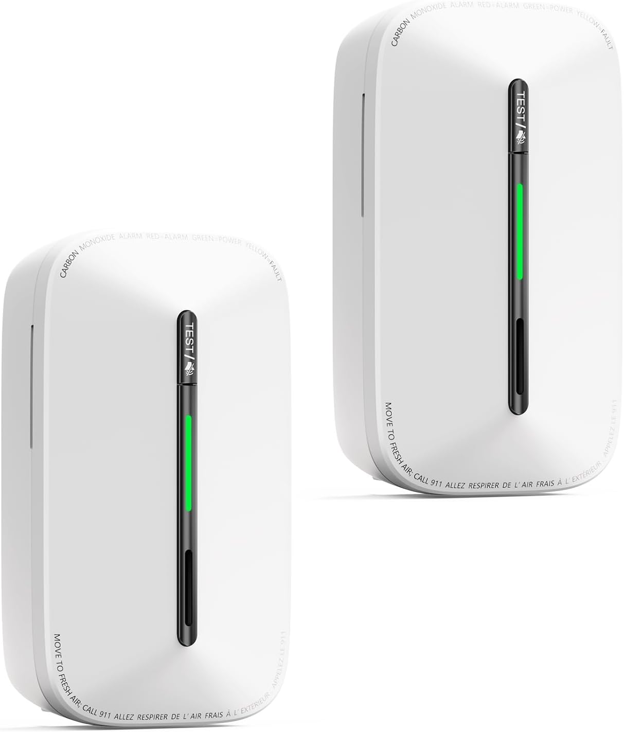 Jemay Carbon Monoxide Detector Plug in with 10 Year Battery Backup, Travel CO Detectors with Test-Button & Breathing Light, Portable AC Co Monitor Alarm for Home/RV/Rental Property, 2 Packs