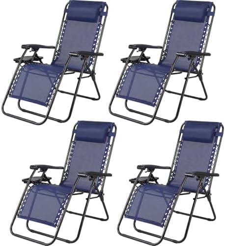 Sweetcrispy Zero Gravity Chairs Set of 4, Reclining Chair