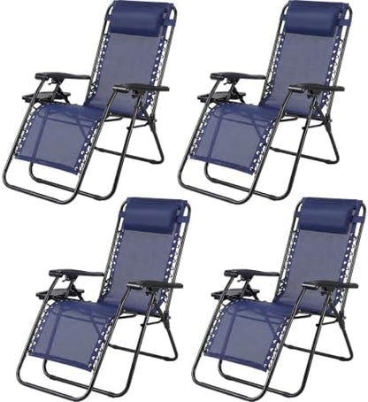 Sweetcrispy Zero Gravity Chairs Set of 4, Reclining Chair