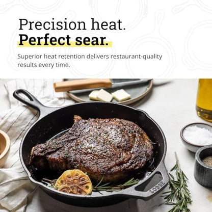 Lodge Pre-Seasoned Cast Iron Set - 3-Piece Skillet & Griddle Cookware