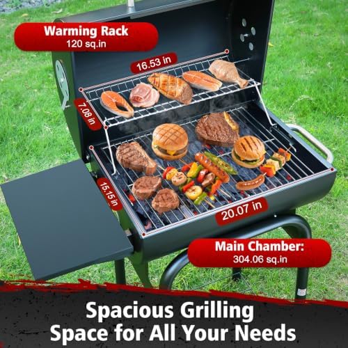 Barrel Barbecue Charcoal Grill: Premium Spacious Outdoor BBQ Grill