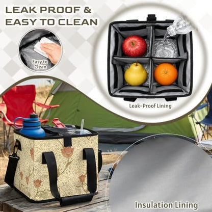 Collapsible Insulated Cooler, Medium, Shoulder Strap/Top Hand