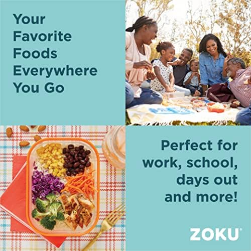 ZOKU Neat Stack Food Storage Containers with Freezer Pack, 3 Piece Set