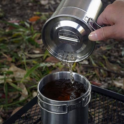 KOKKOYA Stainless Steel Camping Cups Mug Small Backpacking Bush Pot Set