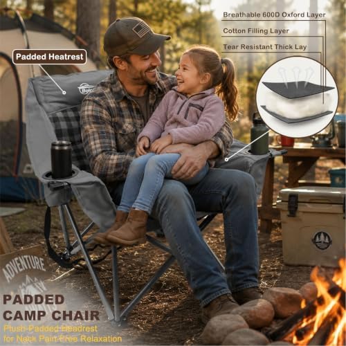 Oversized Camping Chairs for Adults Grey