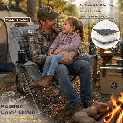 Oversized Camping Chairs for Adults Grey
