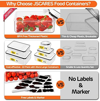 44 PCS Airtight Food Storage Container with Lid (22 Lids & 22 Containers)