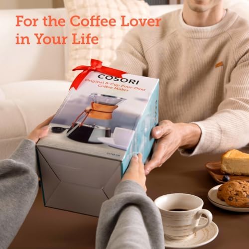 COSORI Pour Over Coffee Maker with Double Layer Stainless Steel Filter,8-Cup,34oz,Drip Coffee Maker,Coffee-Dripper Brewer,High Heat Resistant Carafe,also for Camping,Hiking,(Pack of 12)