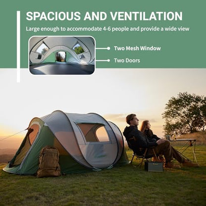 EchoSmile Instant Pop Up Camping Tent, 2/4/6 Person Easy Setup Tent