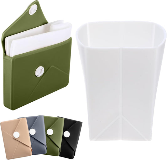 LemonRoad Silicone Folding Camping Cup Card Design Collapsible Silicone Travel Cup Waterproof 250 ml for Camping Outdoors International Travel(Green)