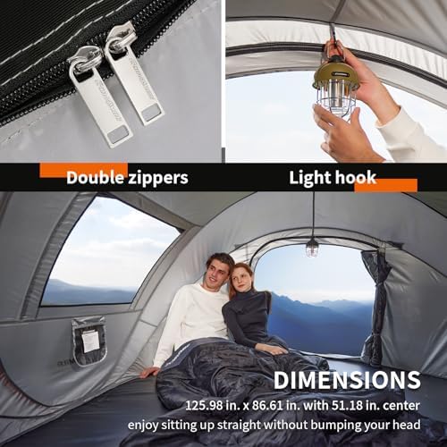 EchoSmile Instant Pop Up Camping Tent, 2/4/6 Person Easy Setup Tent