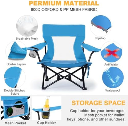 Joyfair Beach Camping Chair (2 Pack), Folding Chair for Adults (Blue)