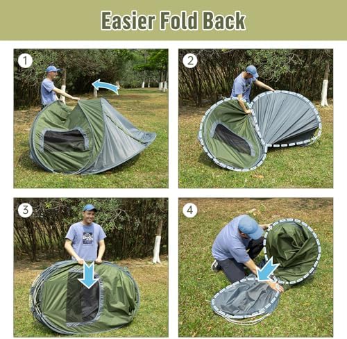 Night Cat Pop-up Camping Tent: 2 to 4 Person Tent Waterproof Instant Easy Setup Family Tent