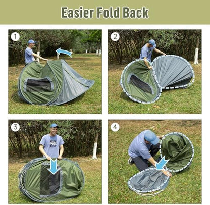 Night Cat Pop-up Camping Tent: 2 to 4 Person Tent Waterproof Instant Easy Setup Family Tent