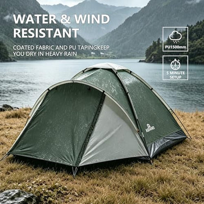 ASFANES Screened Camping Tent, 1-2 Person Waterproof, Haven Tent
