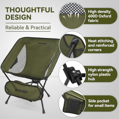 MARCHWAY Lightweight Folding Camping Chair, Portable, Compact and Sturdy