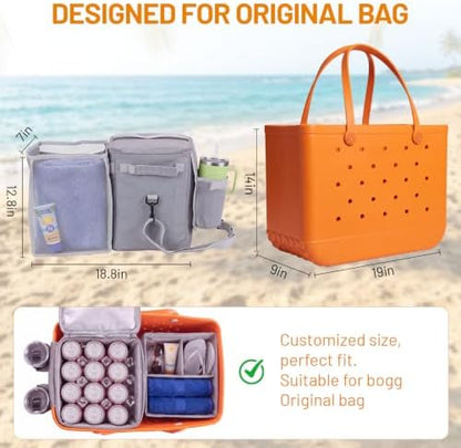2-in-1 Cooler Organizer Insert with Cup Holder for Bogg Bag XLarge or Large