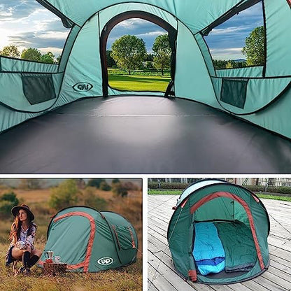 Pop-up Tent,2 Person Camping Tent,Instant Portable Beach Tent,Easy Pop Up Shade Tents 2 Doors for Camping Hiking & Traveling with Carrying Bag