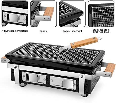 ONLYFIRE GRILLS Charcoal BBQ Hibachi Grill with Grid Lifter, GS306