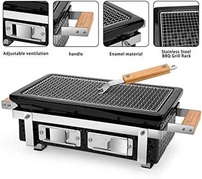 ONLYFIRE GRILLS Charcoal BBQ Hibachi Grill with Grid Lifter, GS306