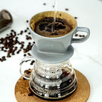 Pour Over Ceramic, Coffee Dripper Ceramic Coffee Maker,Grey