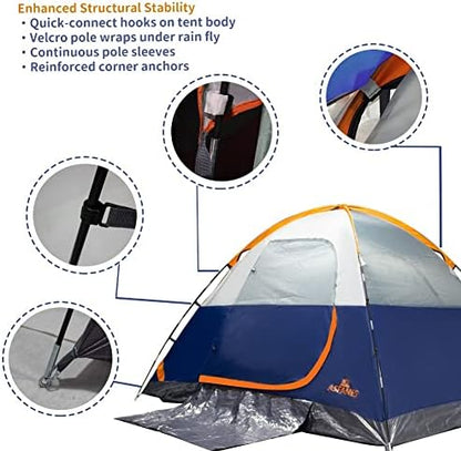 ASFANES Tents for Camping 2/4/6 Person Camping Dome Tent, Waterproof,Spacious, Lightweight Portable Backpacking Tent for Outdoor Camping/Hiking