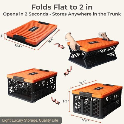 Mymazn Trunk Crate Organizer with Cooler for Car