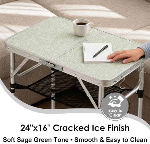 YUFIFAIRY Small Folding Table Portable, 24" L x16 W Foldable Camp Table
