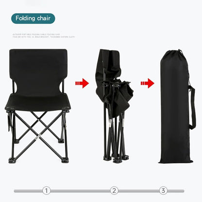 Folding Camping Chair for Small Man, Portable Outdoor Backpacking Chair for Fishing, Hiking, Picnic, Camping, Lawn, Concert, Ultralight Compact Camping Chair with Carry Bag (Black)