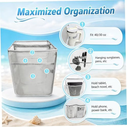Cooler Organizer Insert, 2-in-1Leakproof Beach Bag Organizer, Portable Dry-Wet Separate Tote Insert, Gray