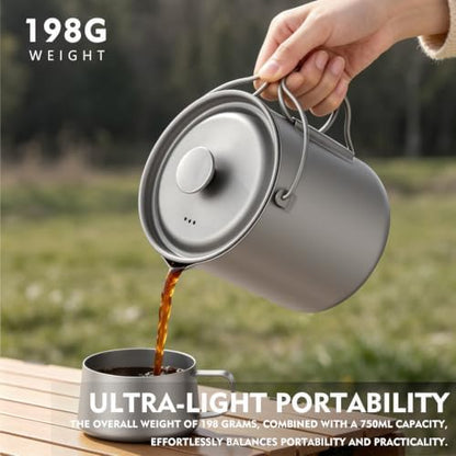 TII ZING Pure Titanium Portable Coffee Press 750ML