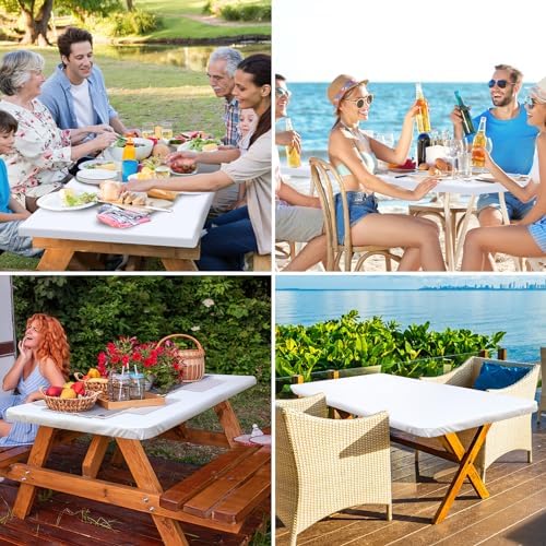 homing Rectangle Table Cloth Cover 4 Foot White Elastic Fitted Tablecloth