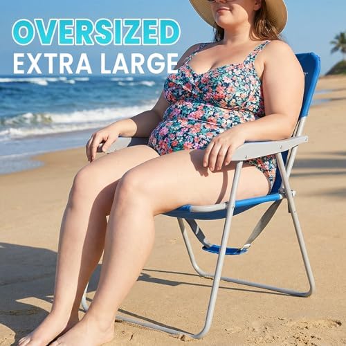 #WEJOY Folding Beach Chairs for Adults, High Back Lightweight for Camp Lawn