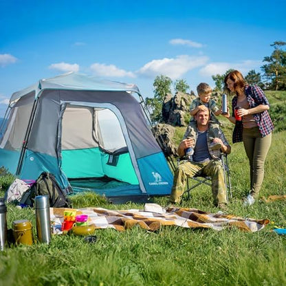 CAMEL CROWN 4/6 Person Instant Cabin Tent, Pop Up Windproof Tents for Camping, 60-Second Setup Family Tent with Carry Bag for Outdoor Hiking