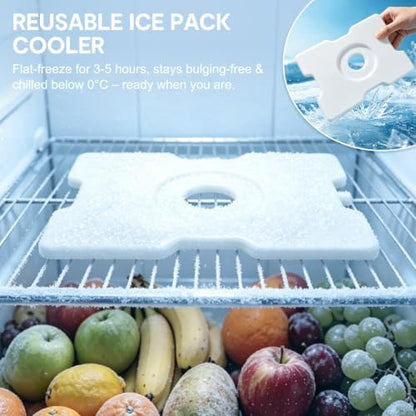 Chilled Snack Box with Reusable Ice Pack, Bonus Insulated Bag, 8 Compartment Food Storage Container for Fruits, Snacks & Charcuterie – Perfect for Outdoor, Camping & Road Trips