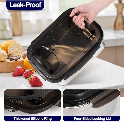 QCQHDU Kimchi Containers, Stainless Steel Food Storage Containers with Lids