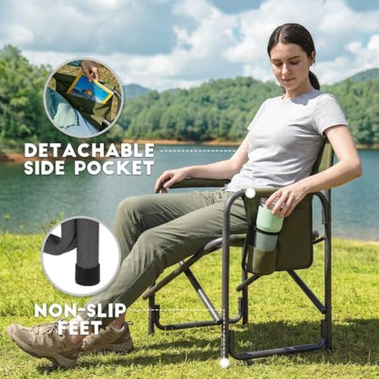 TIMBER RIDGE Aluminum Oversized Camping Chair, Support 400lbs