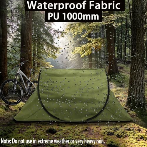 Portable Camping Tent with Double Door Design, Folding Mosquito Net Shelter with Storage Bag, Army Green