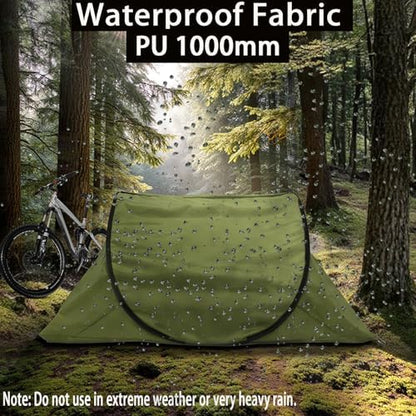 Portable Camping Tent with Double Door Design, Folding Mosquito Net Shelter with Storage Bag, Army Green