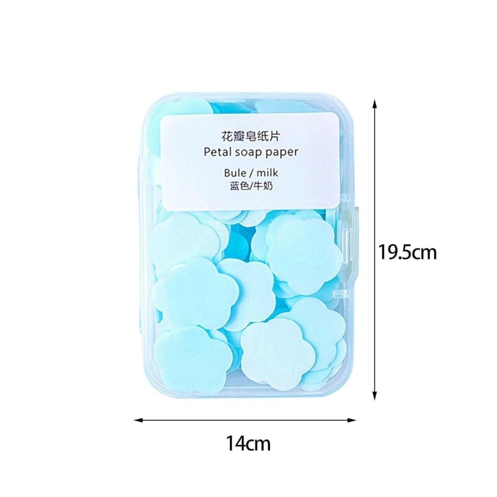 4 Boxes Paper Soap, 4 Different Scented Mini Fresh Portable Disposable Petal Hand Wash Sheets, Dissolvable Hand Bath Soap, Suitable for Outdoor, Travel, Camping (Approx 400 Sheets)
