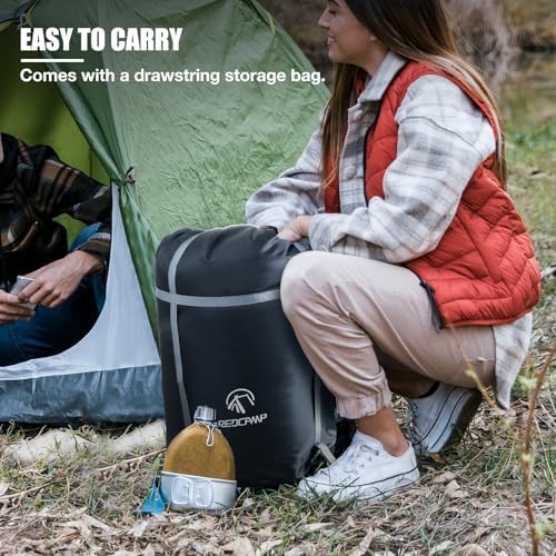 REDCAMP Cotton Flannel Sleeping Bag for Camping Backpacking, Adults Cold Weather Envelope Sleeping Bags with 2/3/4/6lbs Filling
