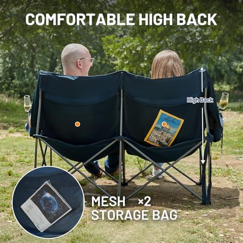 Timber Ridge Double Camping Chair Heavy Duty Outdoor Folding Camp Couch