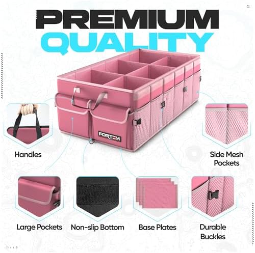 FORTEM Trunk Organizer - Foldable Car Organizer & Storage for SUVs & Trucks
