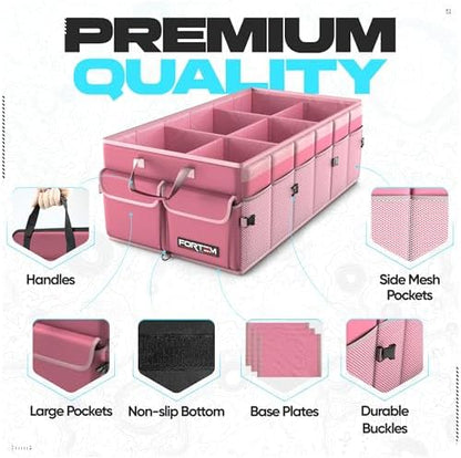 FORTEM Trunk Organizer - Foldable Car Organizer & Storage for SUVs & Trucks