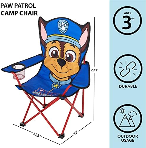 Idea Nuova Kids Indoor-Outdoor Folding Camp Chair, Paw Patrol