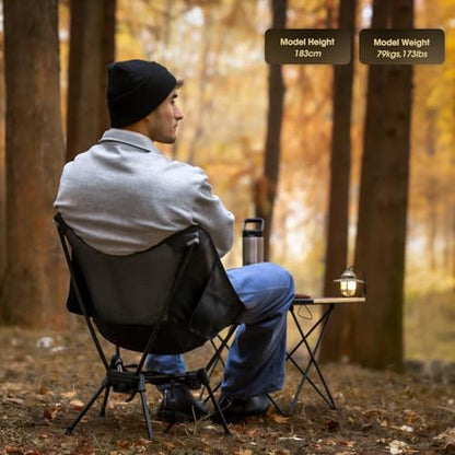 MOON LENCE 2 Pack Portable Camping Chairs Backpacking Chair - The 4th Generation Ultralight Folding Chair - Compact, Lightweight Foldable Chairs for Hiking Mountaineering, Beach