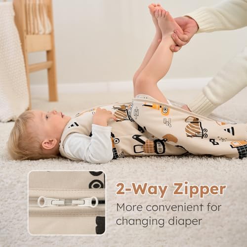 Yoofoss Baby Sleep Sack 6-12 Month 1.5TOG 100% Organic Cotton 2-Way Zipper