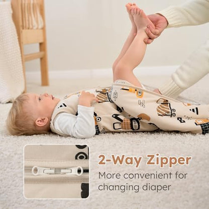 Yoofoss Baby Sleep Sack 6-12 Month 1.5TOG 100% Organic Cotton 2-Way Zipper