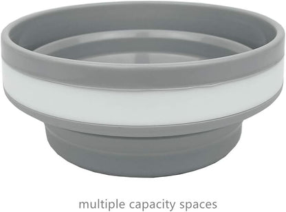CARTINTS Silicone Collapsible Food Storage Containers with Lids Collapsible Containers Ideal for Travel and Camping, Hiking,32oz/950ml (Grey)
